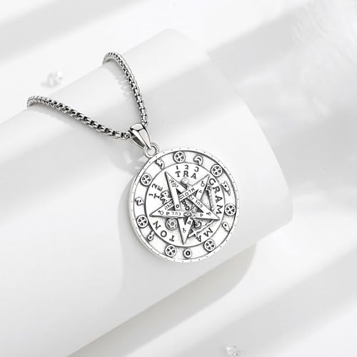 AEONSLOVE Tetragrammaton De Plata 925 Sterling Silver Tetragrammaton Necklace/Metatron Cube Pendant Amuleto De Proteccion Gifts for Women Men2