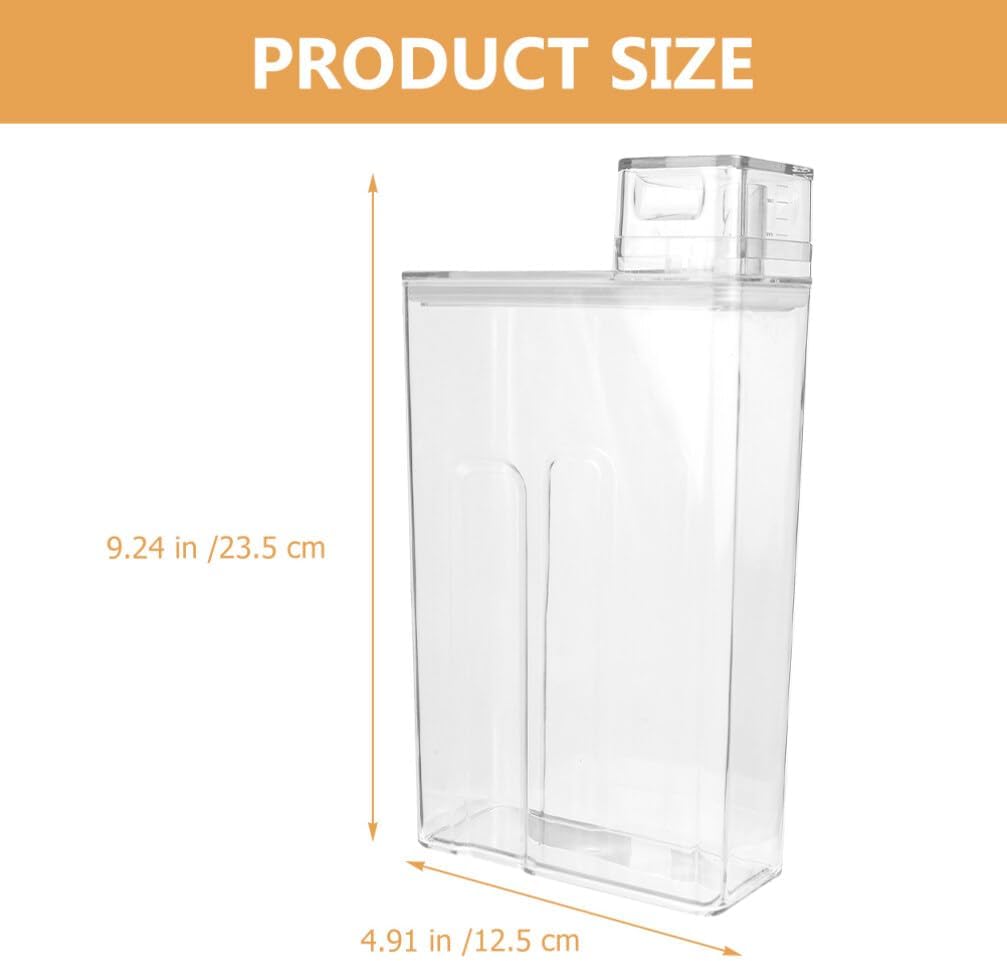 Cabilock 2pcs Empty Laundry Liquid Dispenser, Liquid Container, Large Dispenser Bottle, Cereal Organizer, Transparent Storage Container, Laundry Soap Dispenser for Softener, 23.5X12.5X5.5CM