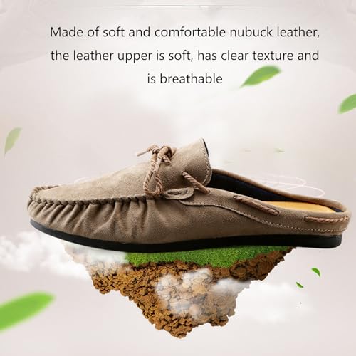 Men's Suede Flat Slingback Loafers Comfortable Round Toe Hand-Stitched Non-Slip Casual Boat Shoes for Driving, Walking, Working3