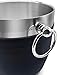 Fortune Candy Insulated Ice Bucket - Double Walled Stainless Steel Ice Bucket with Ice Tongs, Scoop, Lid, and Exclusive Handmade Nylon Holder - 2.8 L (Navy Blue)
