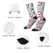 XZDWPY Pink Unicorn Unisex Mid-Calf Socks 2 Black-2 Polyester Skin-Friendly Moisture-Wicking Fashionable Crew Socks