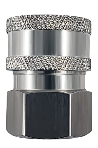 Ultimate Washer 3/8" Quick Connect Pressure Washer Male and Female Hose Adapter Set (1), Max Pressure 5000 PSI Rating, Stainless Steel - Thumbnail 5