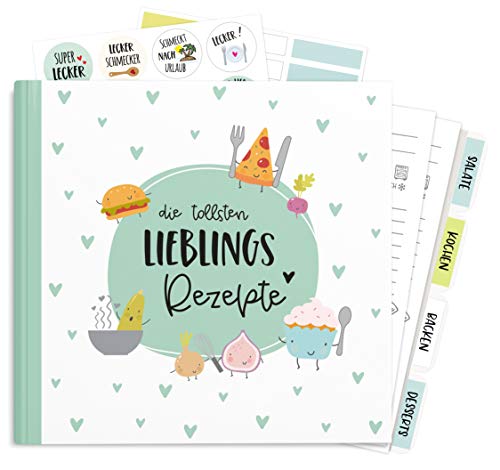 KuschelICH CozyBook Lieblingsrezepte Komplett-Set Rezeptbuch zum Selberschreiben