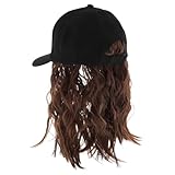 SKISUNO Baseballkappe Perücke Damen Kurzhaar Lockige Bobo Style Kunsthaar Mütze für Alltag und Freizeit