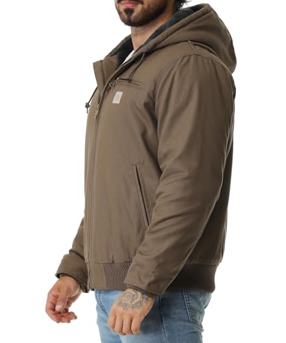Image of Men's Work Coat Washed Duck Fleece Lined Waterproof Workwear