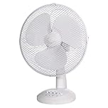 Russell Hobbs 12" Inch, Lightweight, Portable Desk Fan, 3 Speeds, Wide-Angled Oscillation, Powerful Airflow, Quiet Operation, Perfect for Bedroom or Office, White - RHPDF1221