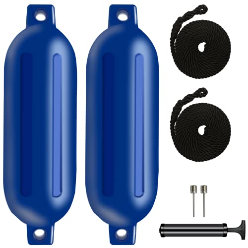 MoonQuake 23in*65in Boat Fenders Bumpers for Dock with Pump Boat Accessories Fender Bumper Set Buoys Pontoon Blue