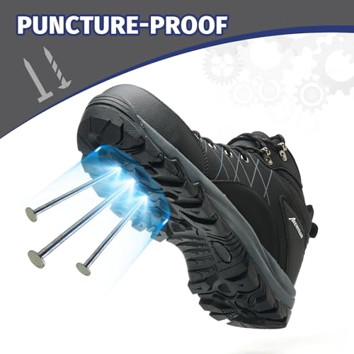 Steel Toe Boots for Men Waterproof Wide Width Slip Resistant Safety Toe Sneakers Puncture Proof Durable Construction Work Shoes for Outdoor Industrial Use4