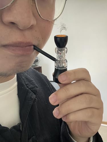 AINIFU Portable Mini Round Aluminum Hookah Pipe Set for Travel, Black - Thumbnail 2