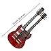 Led Zep Miniature Guitar Replica - 10 Inches Cherry Red Led Zeppelin Double Neck Guitar with Stand, Perfect Rock and Roll Gifts for Men, Mini Led Zep Desk Decor and Accessories