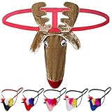 Anzhee Herren String Rentier Unterhose Sexy Thong Vögel Unterwäsche für Männer Pouch Slips Lustige G-String Mankini Unterhosen