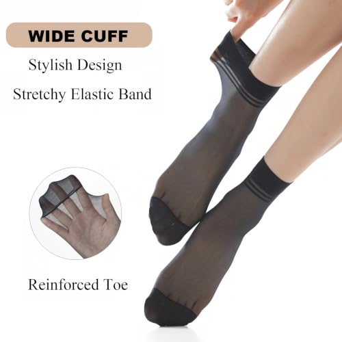 Image of 12 /20 Pairs Women's Ankle Sheer Nylon Socks