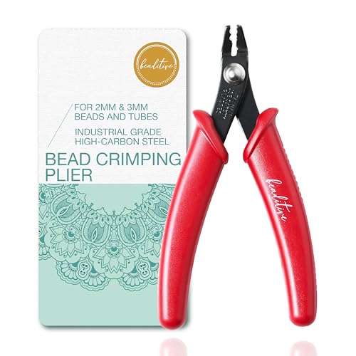 Beaditive Bead Crimping Plier for 2mm & 3mm Beads and Tubes | 5-Inch (Red)