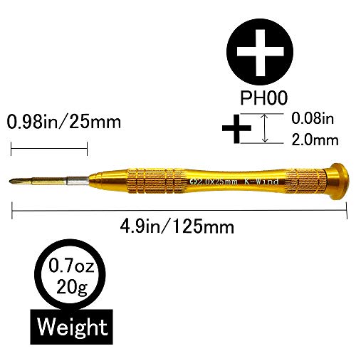 Precision Phillips PH00 Screwdriver Compatible with Nintendo Switch, Small Phillips Screwdriver #00 2.0mm for Cross-Recess Screws, S2 High Alloy Steel Head, Magnetic Tip, 360° Rotary Cap
