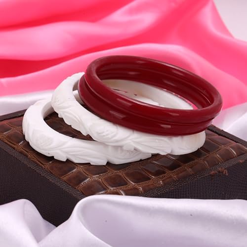 Handcrafted Micro Gold Plated Pola with Conch Shell Bangles Original Plain Shakha Pola Bangle Set of 4 Gift For Her Women Jewelry Indian Bangle Bracelets Kangan4