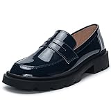 youngshow Penny Loafers for Women Comfortable Chunky Platform Loafers for Women Non Slip Round Toe L