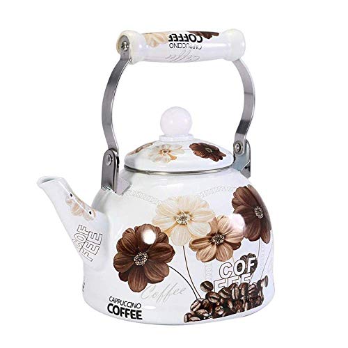 Emaille Tee Kessel Teekessel Herd Gasherd Induktionskochfeld, 2,5 Liter - Gourmet Art Flower Design, für Zuhause, Büro, Outdoor