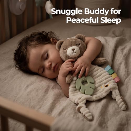 let's make Bear Plush Lovey & Wood Rattle, Newborn Baby Gift Set 0+ Months — 사진 4