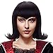 Produktbild OHORTLNB Hotel Transsilvanien Mavis Anime Cosplay Perücke Synthetische Perücke für Halloween Cosplay Party (Schwarz, Mittel)