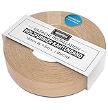 WoodPress® 19 mm Bügelkante aus echtem gedämpftem Buchenholz – 7,5 m Rolle – vorgeklebtes Holzfurnierband für einfache DIY-Anwendung