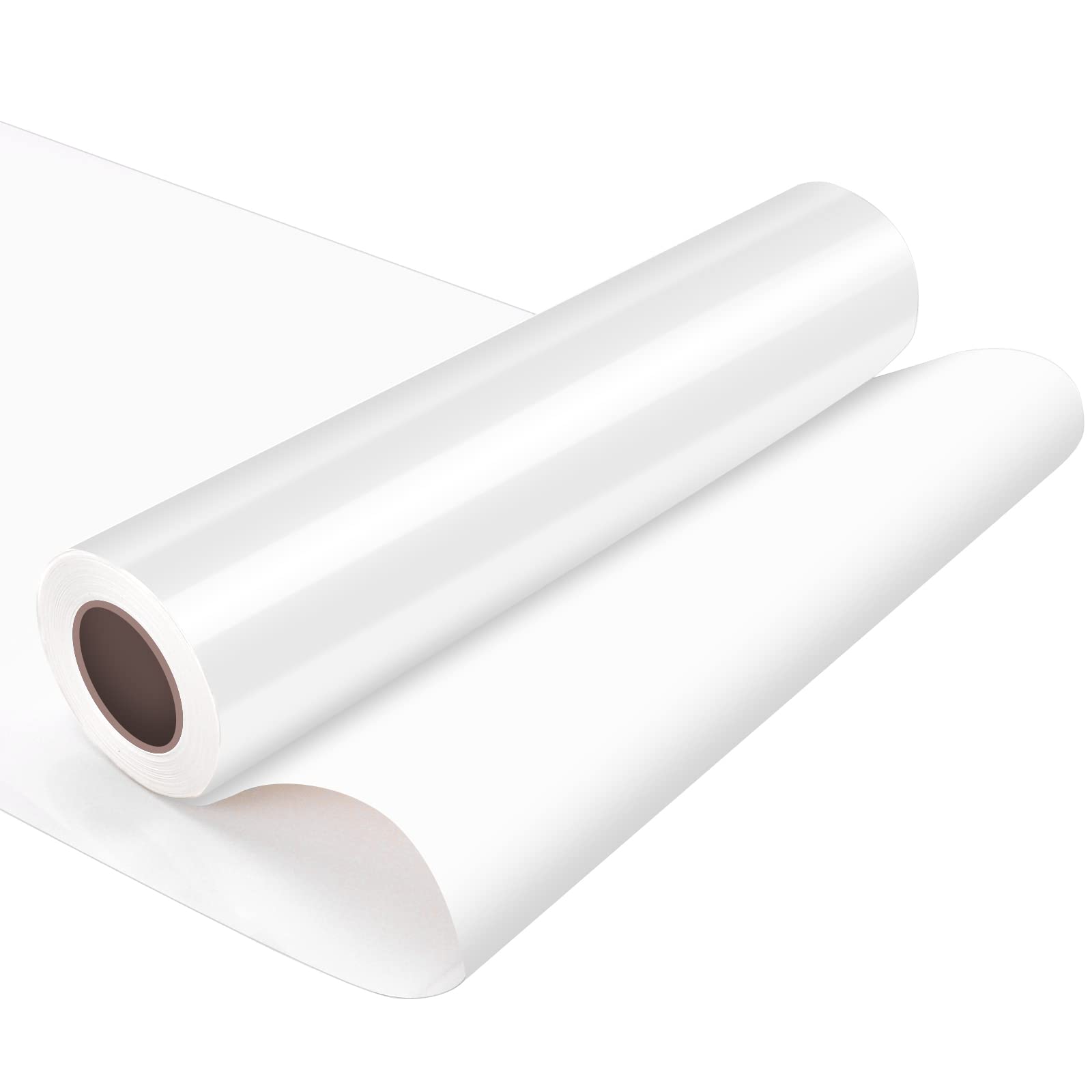 White HTV Vinyl Roll - 12" x 35ft PU HTV White Iron on Vinyl for Cutting Machines, Easy to Cut & Weed White Heat Transfer Vinyl Roll Heat Press Design for T Shirts