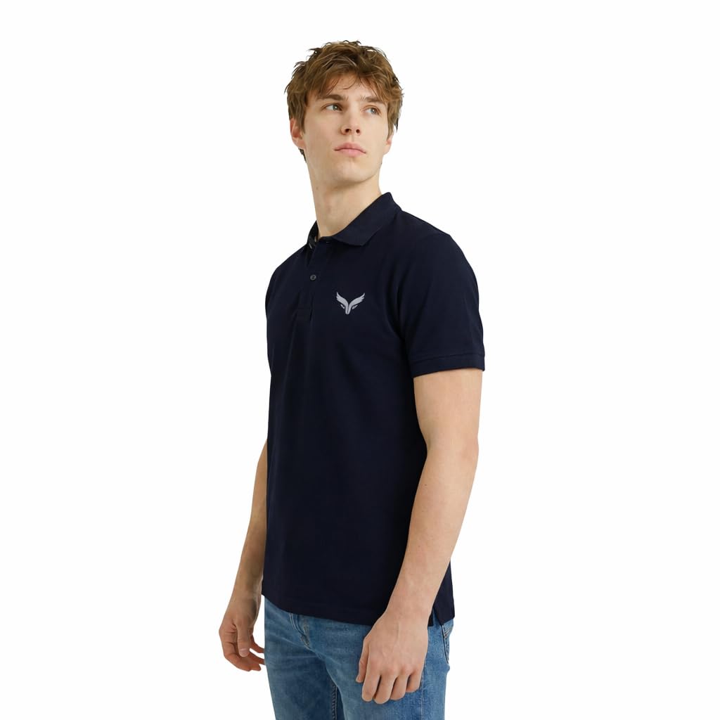 gray owl GRAYOWL Men’s Cotton Polo T-Shirt | Soft, Breathable Regular Fit Collar T-Shirt for Daily & Casual Wear | Half Sleeve Solid Polo Shirt-picture-12