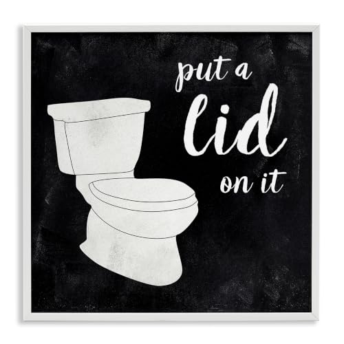 Humorous Bathroom Toilet Phrase, 17 x 17 Inch Framed Giclée Print
