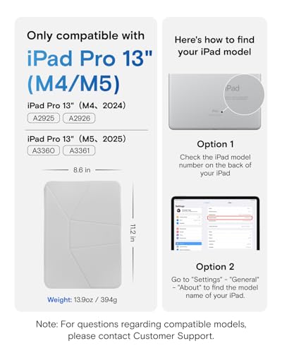 Image of MOFT Dynamic Folio Case for iPad Pro 13 inch (M5 2025 / M4 2024)-[Reinforced Corner Protection] Stable Slim Magnetic Stand with 20+ Viewing Angles, Premium MOVAS Leather, Misty Cove x Jet Black