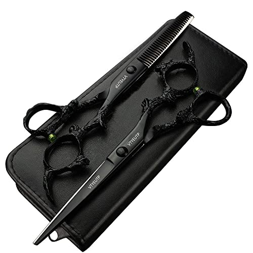 Black Dragon 6.0 Inch Professional Dragon Handle 440C Salon Hair Cutting Scissor - Hairdressing Thinning Shears- Perfect For Barber And Home Use (Scissors Set) #TOP1