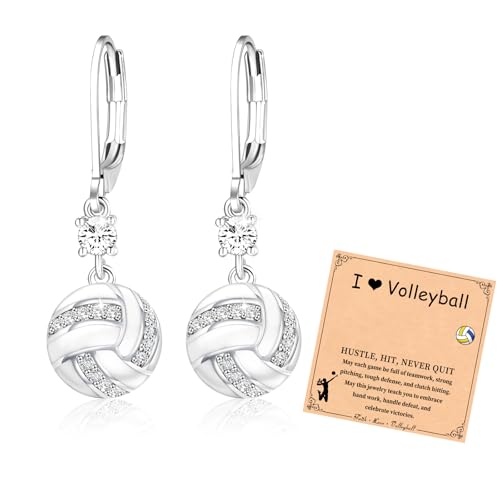 Fervia Volleyball Drop Sport Earrings for Women Hypoallergenic Sports Earrings Jewelry Volleyball Gifts for Women