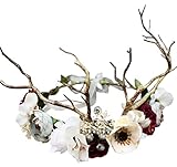 Deer Flower Crown Floral Crown Women Floral Headband Flower Headpiece Halo Boho Maternity Photo...