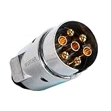Spurtar 7 Pin 7-poliger Anhängerstecker Aluminium Anhängeranschluss Klingenstecker Anhängerkupplungsstecker 12V Anhängerstecker Trailer Plug europäische Norm