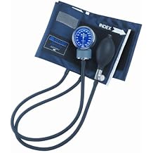 MABIS Aneroid Sphygmomanometer with Blue Nylon Blood Pressure Cuff, Manual, Home or Professional Use, Large Adult, Blue