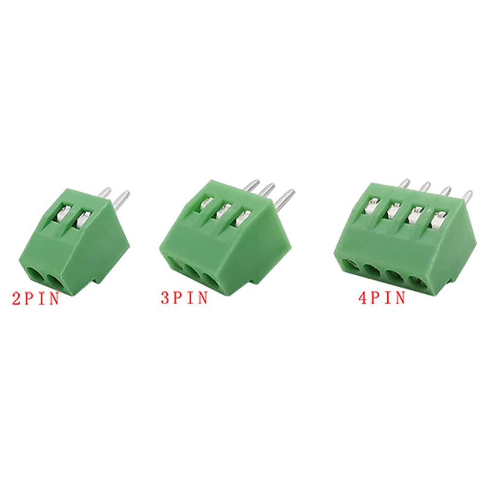 PENGLIN 50PCS 2.54mm Pitch PCB Mount Screw Terminal Block Connector, 2P 3P 4P Terminals 150V 6A for 26-18AWG Cable - Image 4