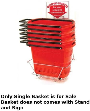 Easy-Pull Rolling Shopping Basket in Red - 19 L x 12.25 W x 13.25 D Inches