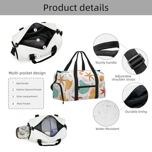 Bolsa de gimnasio de alta resistencia e impermeable para viaje y danza 5