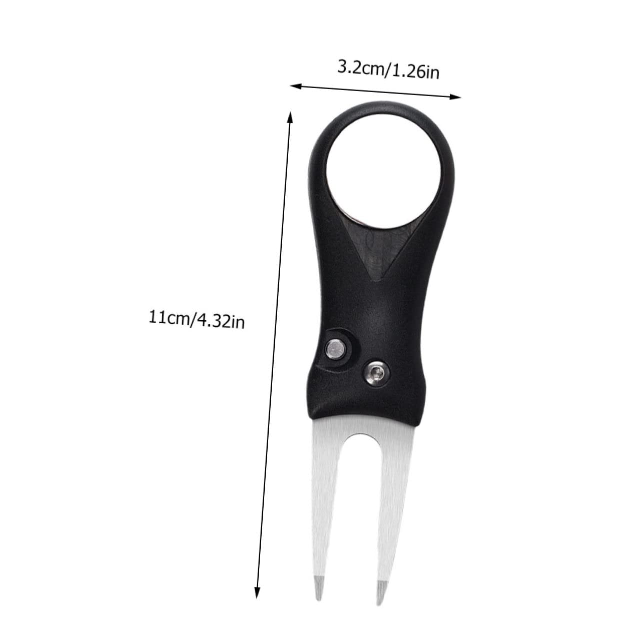 Sosoport 2pcs Abs Handle Golfs Divot Repair Tool with Stainless Steel Fork for Grass Restoration and Groove Cleaning Present for Golfers