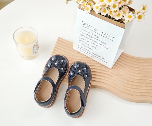 Image of GINFIVE Toddler Girls Dress Shoes Little Kids Flats School Mary Janes Shoes