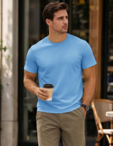 Image of MAGCOMSEN Mens T-Shirts Short Sleeve UPF 50+ Lightweight Moisture Wicking Basic Crewneck Casual Summer Cooling T Shirt