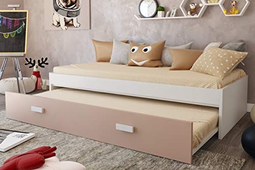 Venprodin Cama Nido Juvenil Doble Color Blanco Medidas : 41 cm Alto x 201 cm Ancho x 100 cm Profundo (Capuccino)