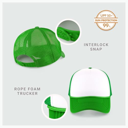 Image of CHOK.LIDS Classic Foam Trucker Hat Summer Mesh Rope Cap Solid Two Toned Blank Hat Mens Womens Adjustable Strap Light Weight