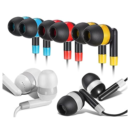 Keewonda Bulk Earbuds Headphones 30 Pack Multi Color for Classroom Kids Students School Disposable Earbuds Earphones for Computers Laptop iPad Individually Bagged