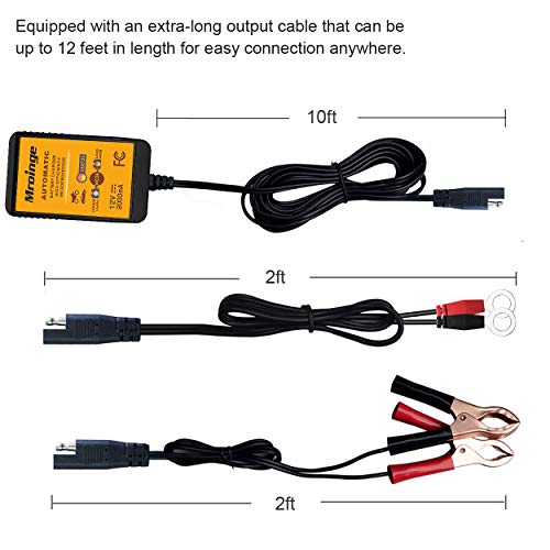 Mroinge MBC022 12V 2A Lead Acid & Lithium(Lifepo4) Automatic Trickle Battery Charger Smart Battery Maintainer thumb #5