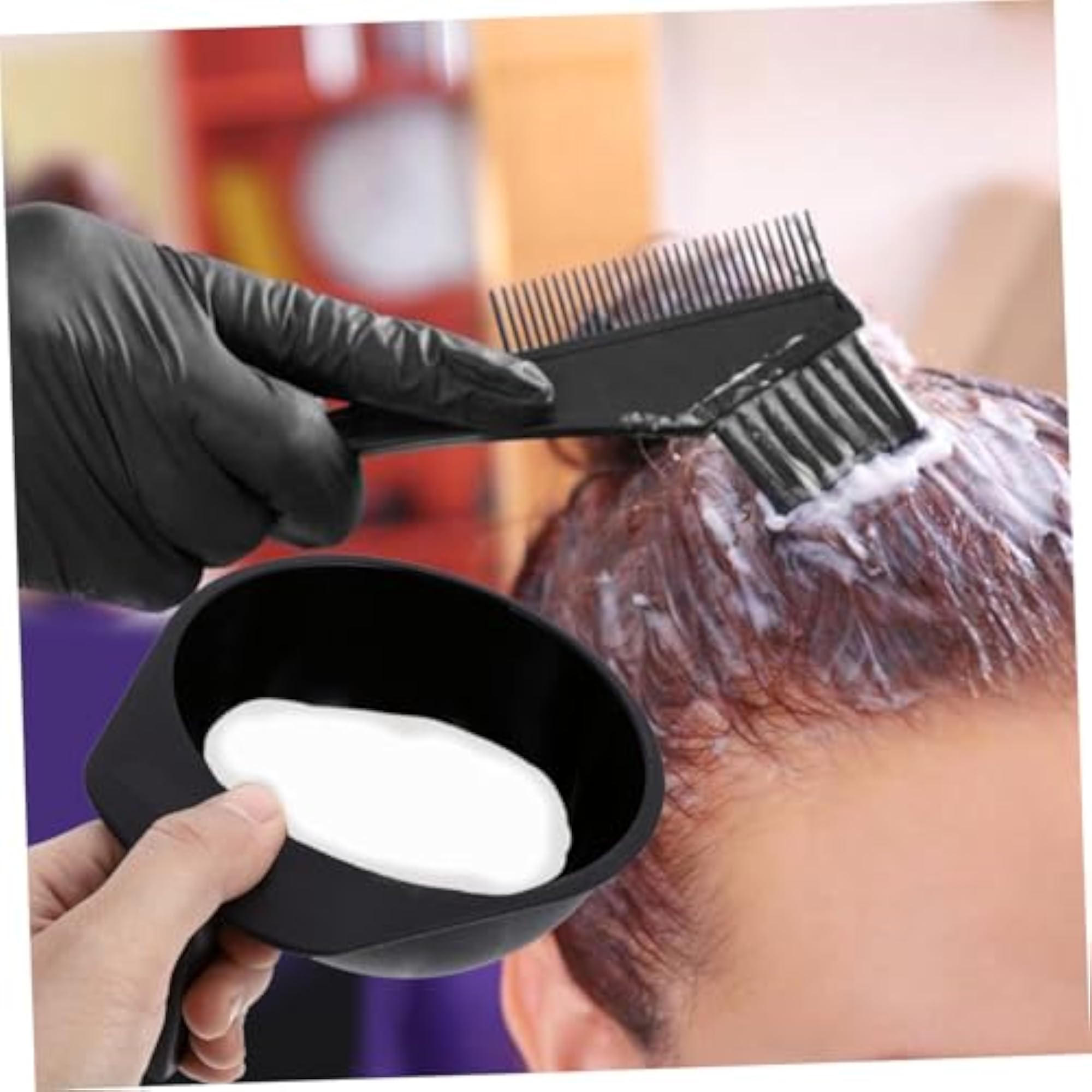 4pcs Professional Hair Dye Bowl Set with Handle