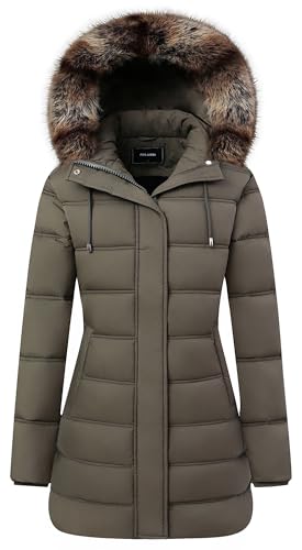 TYBBNY Women's Winter Coat Waterproof Long Puffer Jacket with Detachable Hood-Thermal Insulated Parka, Fleece Lined for Extreme Cold, Daily Commute & Outdoor
