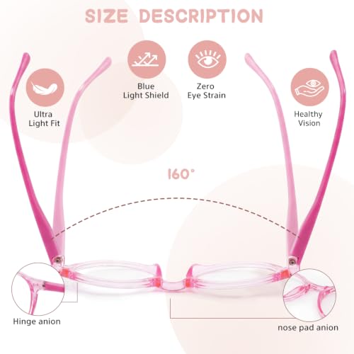 Image of Blue Light Glasses for Kids, 3 Pack Toddler Kids Clear Eye Glasses with UV400 Round, Fake Glasses Age 6-15