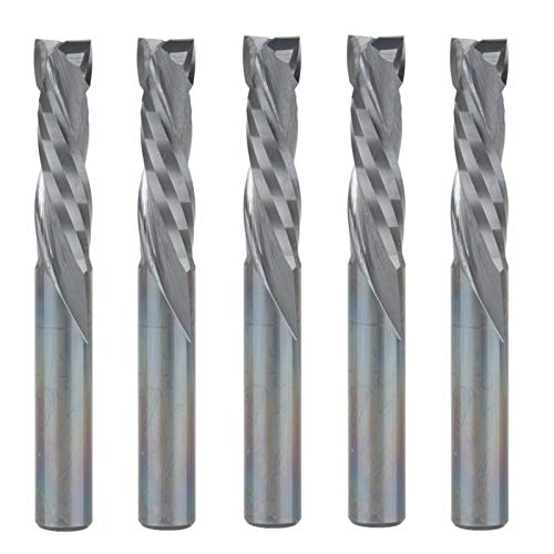 BERWENNY 5pcs Up Down Cut 5/22MM Carbide CNC Router End Mill Compression Wood Milling Cutter Tool