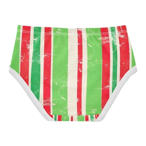 Vertical Stripes Green Toddler Girl Underwear, Girls Cotton Underwear, 2T–8 Years2
