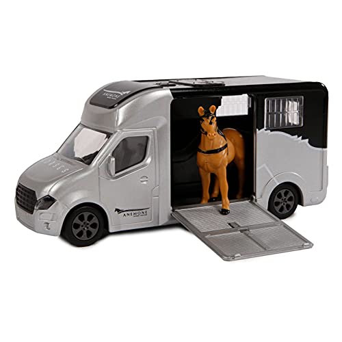 Van Manen 510211 Anemone Die Cast Transporter in Pink (with Light & Sound, 1 Horse, Including Battery)