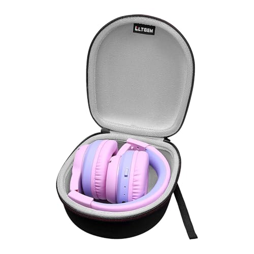 L LTGEM Kids Headphones Case Carrying Case for iClever BTH12 BTH20 BTH26 BTH03 HS14 HS19 / Candy Bila/IMYB Foldable/EarFun K1 Kids Bluetooth Headphones - Portable Travel Bag-Gray (Case Only)